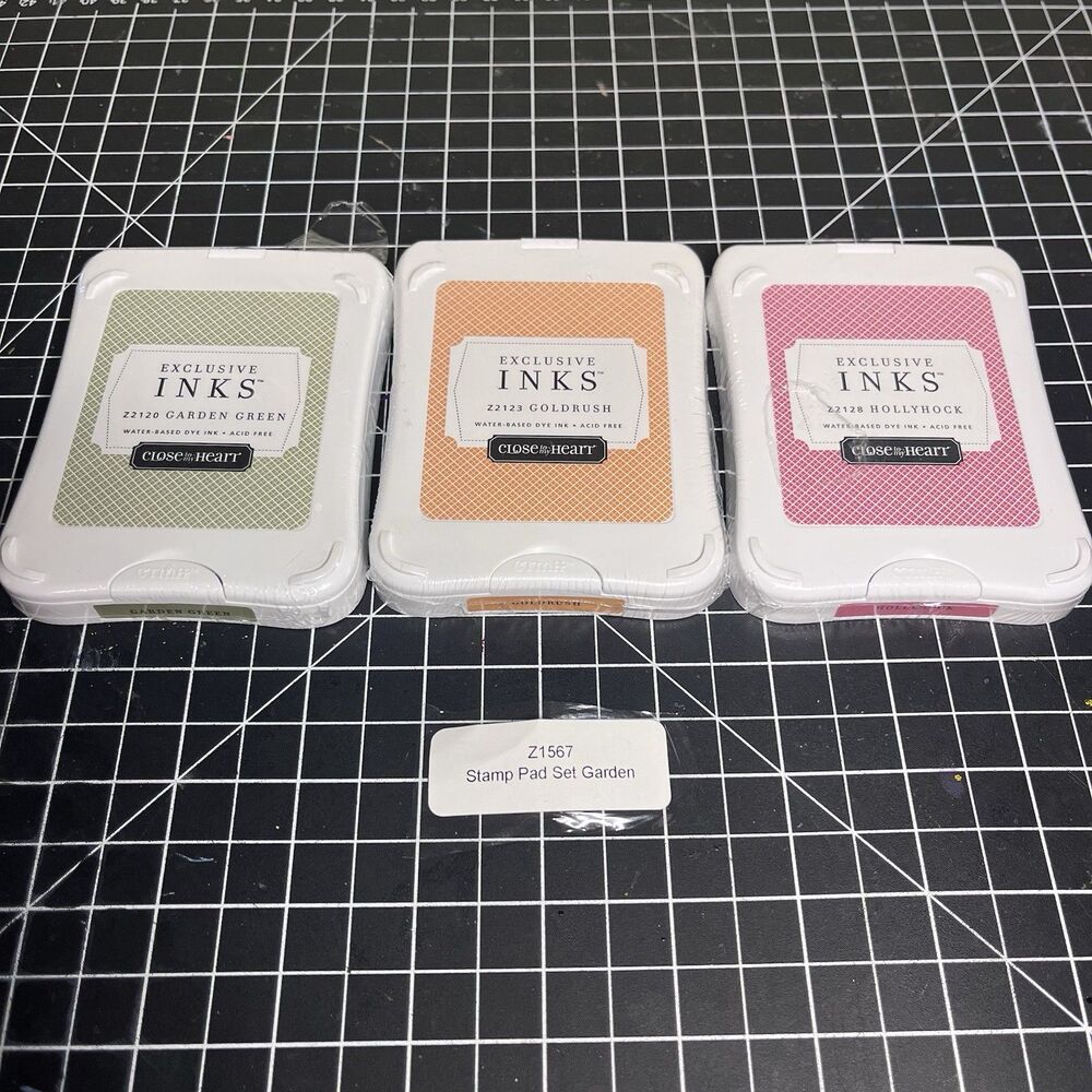 Close To My Heart Exclusive Inks Stamp Pads Garden Lot 3: Green Orange Pink